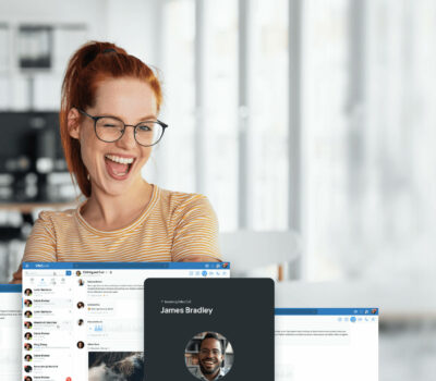 general header blog showing smiling woman chat video call