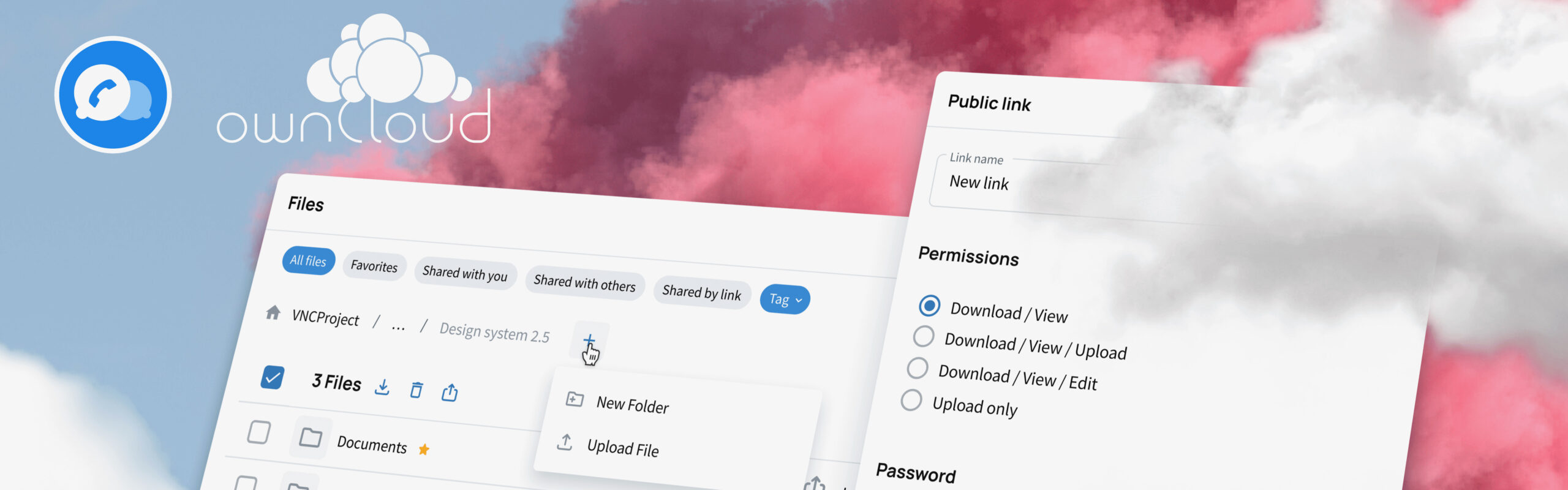 general header blog showing VNCtalk meets ownCloud